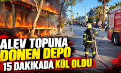 Alev topuna dönen depo 15 dakikada kül oldu
