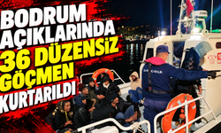 Bodrum açıklarında 36 düzensiz göçmen kurtarıldı