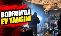 Bodrum'da ev yangını