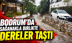 Bodrum'da sağanakla birlikte dereler taştı