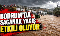 Bodrum’da sağanak yağış etkili oluyor
