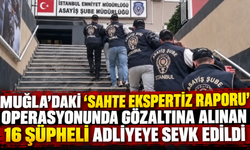 Muğla’daki "sahte ekspertiz raporu" operasyonunda gözaltına alınan 16 şüpheli adliyeye sevk edildi