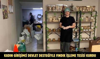 KADIN GİRİŞİMCİ DEVLET DESTEĞİYLE FINDIK İŞLEME TESİSİ KURDU