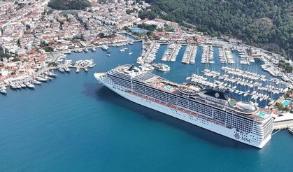 Marmaris'e "MSC Divina" kruvaziyeriyle 3 bin 585 turist geldi