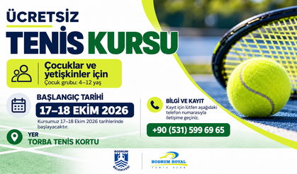 Bodrum’da ücretsiz tenis kursu başlıyor