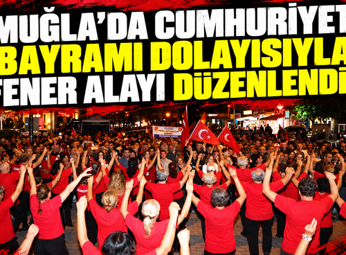Muğla'da Cumhuriyet Bayramı dolayısıyla fener alayı düzenlendi