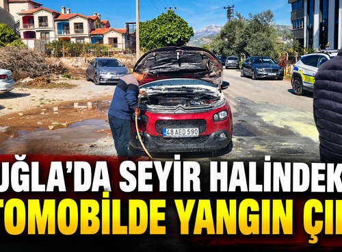 Muğla'da seyir halindeki otomobilde yangın çıktı