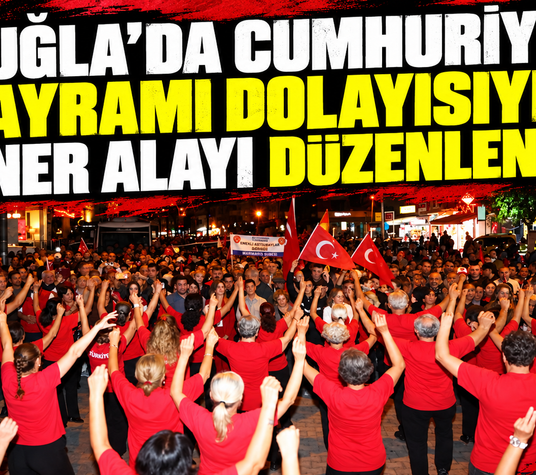 Muğla'da Cumhuriyet Bayramı dolayısıyla fener alayı düzenlendi
