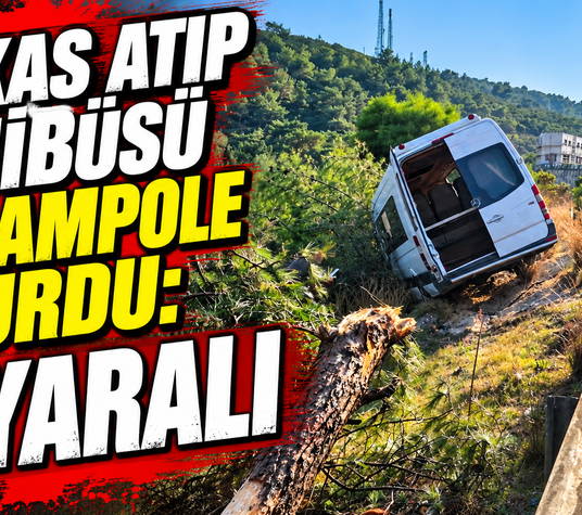 Makas atıp minibüsü şarampole uçurdu: 2 yaralı