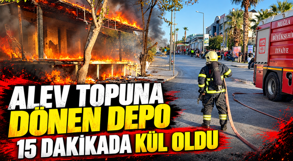 Alev topuna dönen depo 15 dakikada kül oldu