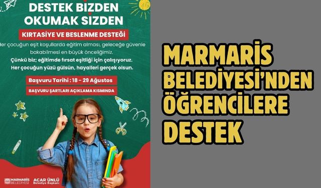 Marmaris Belediyesi’nden Öğrencilere Destek