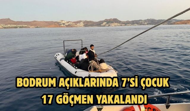 Bodrum Açıklarında 7’si Çocuk 17 Göçmen Yakalandı