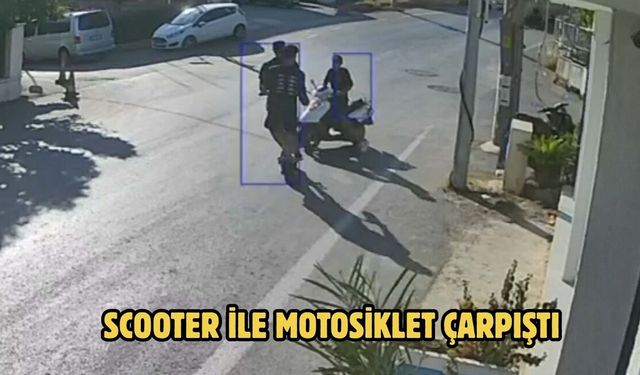 Scooter ile motosiklet çarpıştı