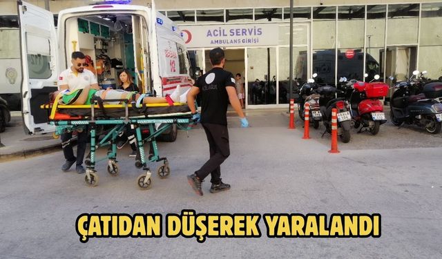 Çatıdan Düşerek Yaralandı