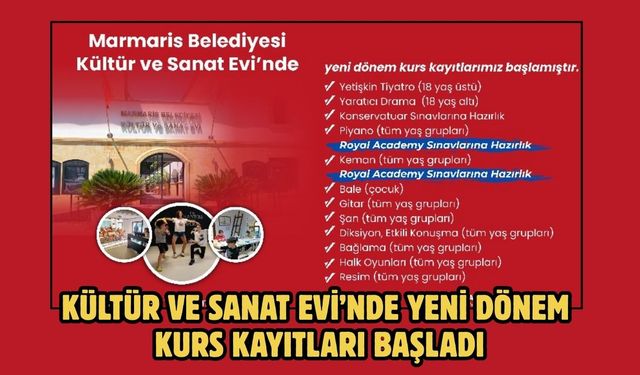 KÜLTÜR VE SANAT EVİ’NDE YENİ DÖNEM KURS KAYITLARI BAŞLADI