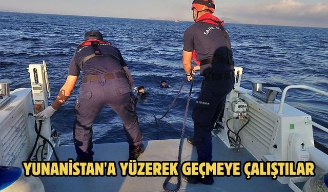 Yunanistan'a yüzerek geçmeye çalıştılar