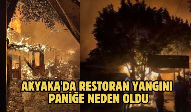 Akyaka'da restoran yangını paniğe neden oldu