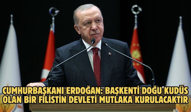 CUMHURBAŞKANI ERDOĞAN: BAŞKENTİ DOĞU KUDÜS OLAN BİR FİLİSTİN DEVLETİ MUTLAKA KURULACAKTIR