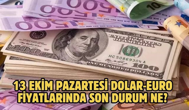13 EKİM PAZARTESİ DOLAR-EURO FİYATLARINDA SON DURUM NE?