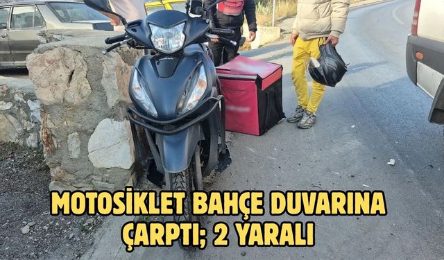 Motosiklet Bahçe Duvarına Çarptı; 2 Yaralı