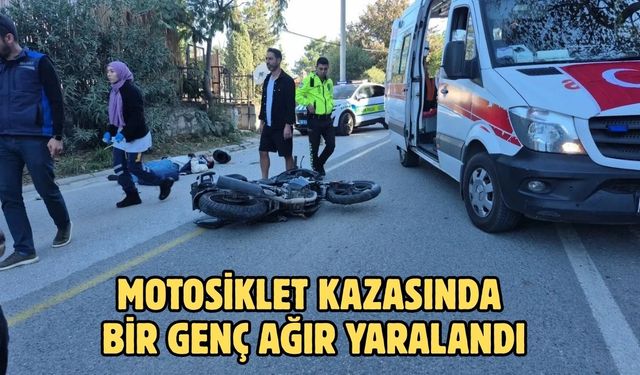MOTOSİKLET KAZASINDA BİR GENÇ AĞIR YARALANDI