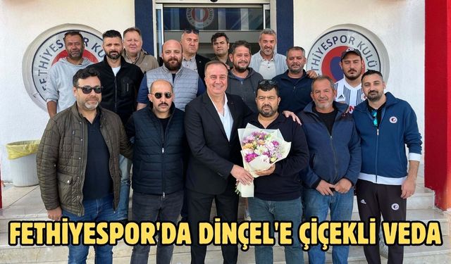 Fethiyespor'da Dinçel'e çiçekli veda