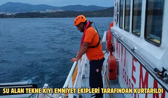 Su alan tekne Kıyı Emniyet ekipleri tarafından kurtarıldı