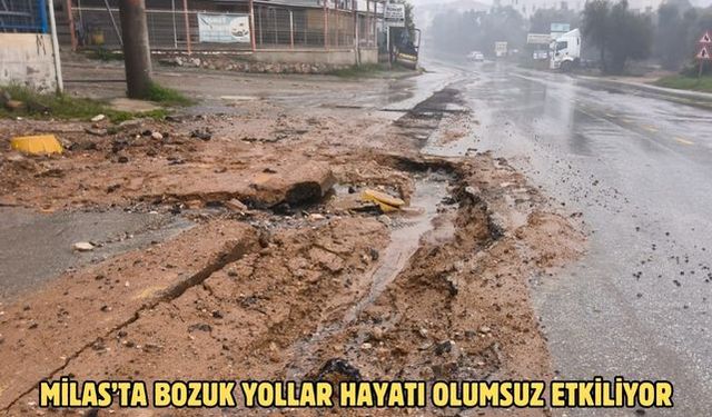 Milas’ta bozuk yollar hayatı olumsuz etkiliyor