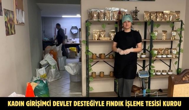 KADIN GİRİŞİMCİ DEVLET DESTEĞİYLE FINDIK İŞLEME TESİSİ KURDU