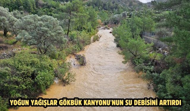Yoğun yağışlar Gökbük Kanyonu'nun su debisini artırdı