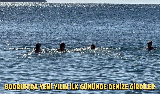 Bodrum'da yeni yılın ilk gününde denize girdiler