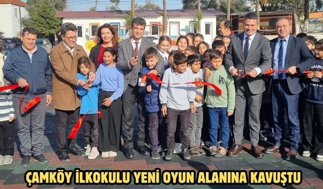Çamköy İlkokulu yeni oyun alanına kavuştu