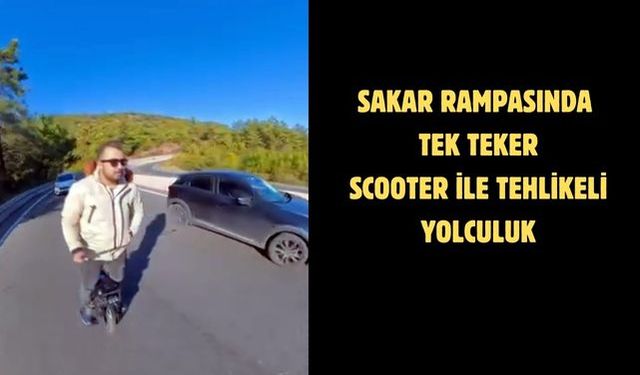 Sakar rampasında tek teker Scooter ile tehlikeli yolculuk