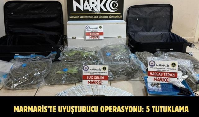 Marmaris’te uyuşturucu operasyonu: 5 tutuklama