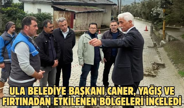 Ula Belediye Başkanı Caner, yağış ve fırtınadan etkilenen bölgeleri inceledi