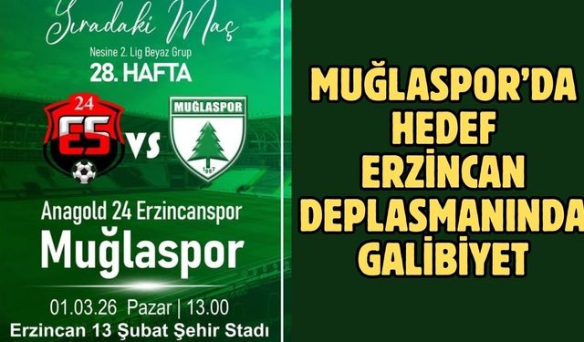 Muğlaspor’da hedef Erzincan deplasmanında galibiyet