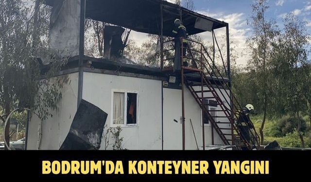 Bodrum'da konteyner yangını