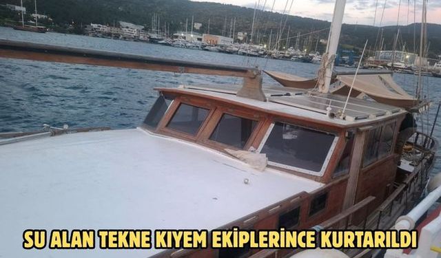 Su alan tekne KIYEM ekiplerince kurtarıldı