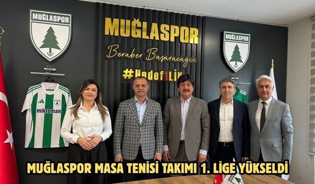 Muğlaspor Masa Tenisi takımı 1. Lige yükseldi