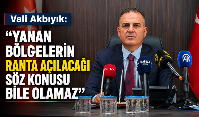 Vali Akbıyık: Yanan bölgelerin ranta açılacağı söz konusu bile olamaz