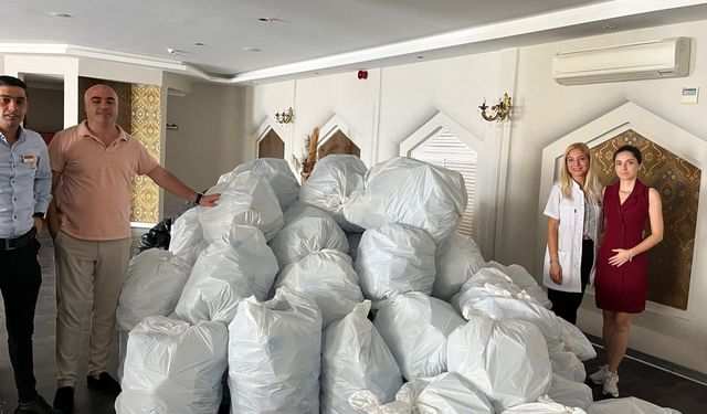 Turizm tesisinden örnek davranış: Pet şişeleri toplayıp geri dönüşüme gönderiyorlar