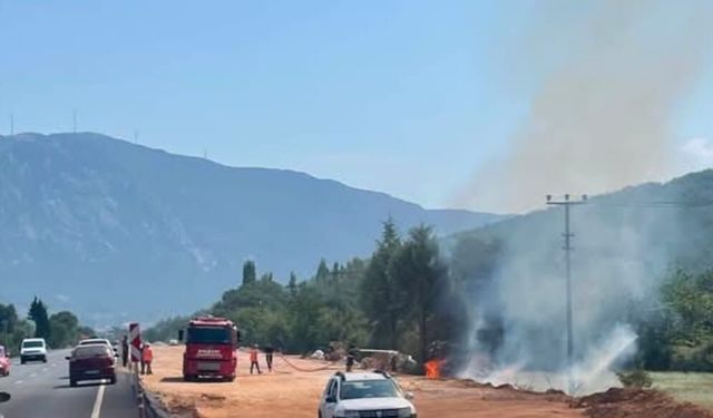 Menteşe’de otluk alanda çıkan yangın söndürüldü
