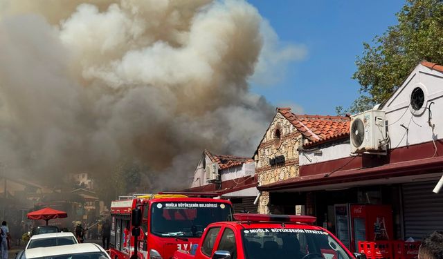 Fethiye Balık Hali’nde çatı yangını