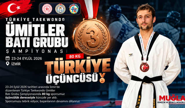 Muğlalı sporcu Karabacak Türkiye üçüncüsü oldu