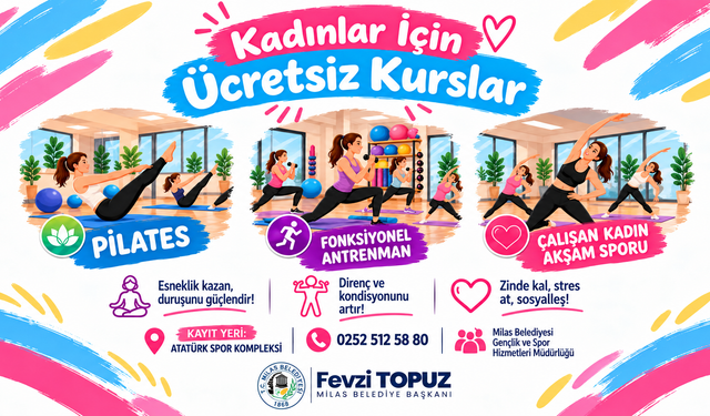 KADINLAR İÇİN ÜCRETSİZ SPOR KURSLARINA KAYITLAR DEVAM EDİYOR