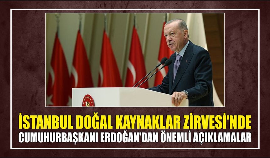 İstanbul Doğal Kaynaklar Zirvesi'nde Cumuhurbaşkanı Erdoğan'dan önemli açıklamalar