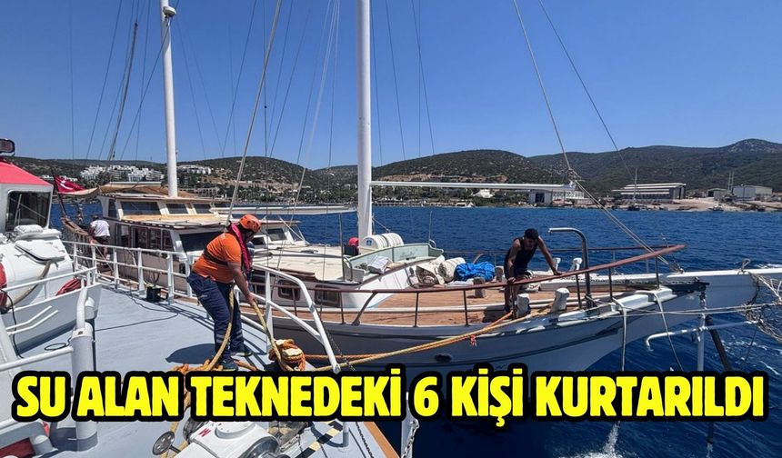 Su alan teknedeki 6 kişi kurtarıldı