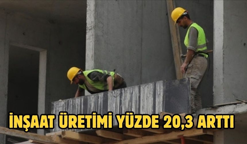 İnşaat üretimi yüzde 20,3 arttı