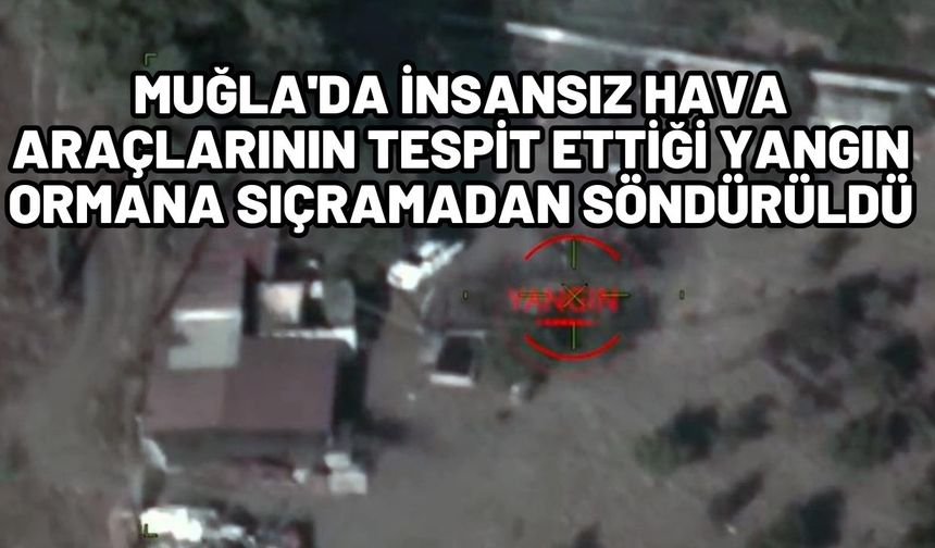 Muğla'da insansız hava araçlarının tespit ettiği yangın ormana sıçramadan söndürüldü