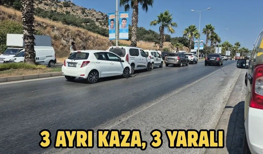3 ayrı kaza, 3 Yaralı